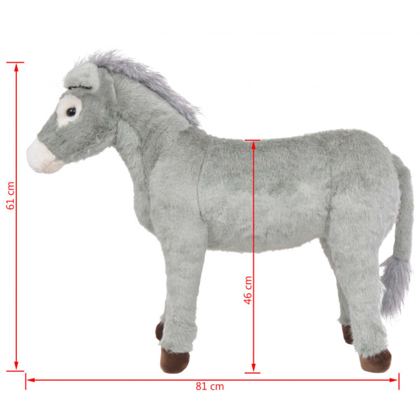 Burro de montar em peluche cinzento XXL M 5