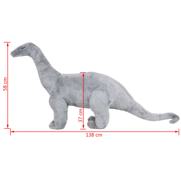 Brinquedo de montar dinossauro braquiossauro peluche cinza XXL M 5