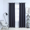 Cortinas blackout c/ argolas em metal 2 pcs 140x175cm antracite 1