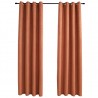 Cortinas blackout c/ argolas em metal 2 pcs 140x175 cm ferrugem 2