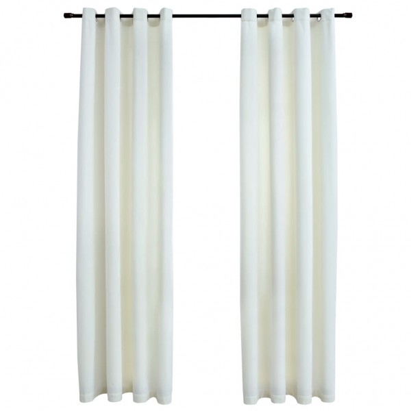 Cortinas blackout com argolas 2 pcs 140x245 cm veludo creme M 2