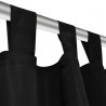 Cortinas de cetim com laços. 2 pcs. preto 140 x 245 cm 4