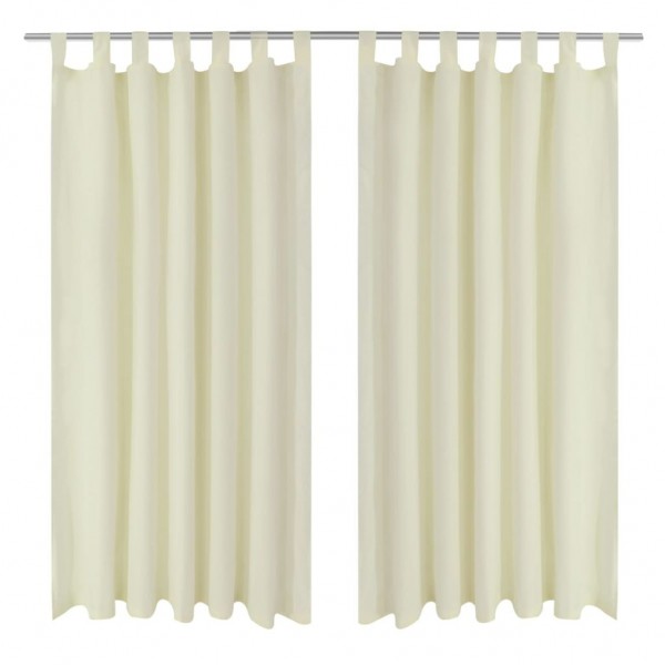 2 cortinas micro-satinadas con trabillas 140 x 175 cm D