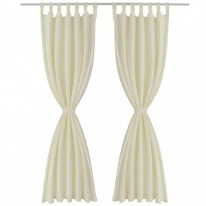 Cortinas de cetim com presilhas. 2 pcs. 140 x 175 cm. creme H