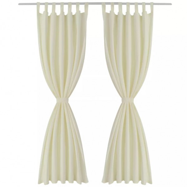 2 cortinas micro-satinadas con trabillas 140 x 175 cm M 2