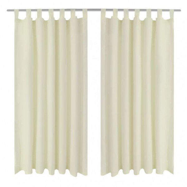 2 cortinas micro-satinadas con trabillas 140 x 245 cm D