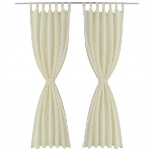 Cortinas de cetim com presilhas. 2 pcs. 140 x 245 cm. creme H
