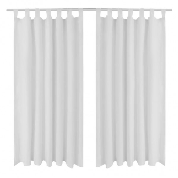 2 cortinas blancas micro-satinadas con trabillas. 140 x 175 cm D