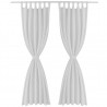 Cortinas de cetim com presilhas. 2 pcs 140 x 175 cm branco 2