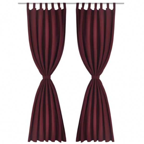 2 cortinas micro-satinadas com traves de cor bordeaux. 140 x 175 cm M 2