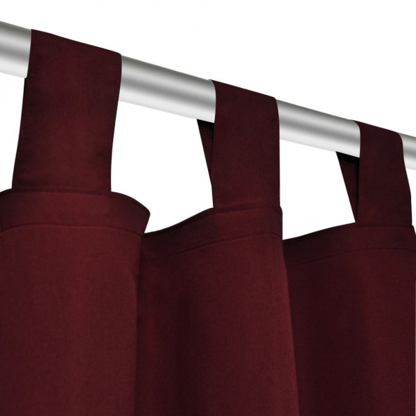 2 cortinas micro-satinadas com traves de cor bordeaux. 140 x 245 cm M 4