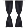 2 cortinas negras oscuras con jaretas. blackout 135 x 245 cm 2