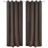 2 cortinas marrones oscuras con anillas blackout 135x245cm 1