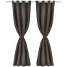 Cortinas opacas com anéis metálicos. castanho. 2 pcs.135 x 245 cm 2