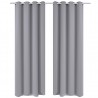 Cortinas opacas com anéis metálicos. cinzento. 2 pcs.135 x 245 cm 1