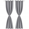 Cortinas opacas com anéis metálicos. cinzento. 2 pcs.135 x 245 cm 2