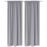 2 cortinas grises oscuras con jaretas. blackout 135 x 245 cm 1