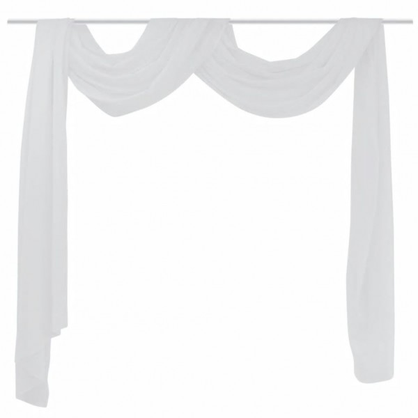 Cortina comprida em voile transparente 140 x 600 cm branco M 2