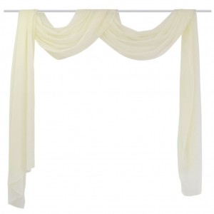 Cortina comprida em voile transparente 140 x 600 cm creme H