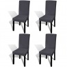 Funda para silla elástica recta 4 unidades gris antracita 1