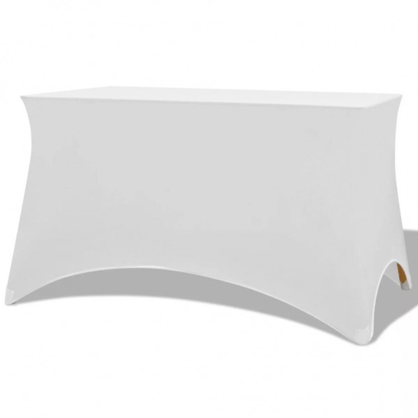 Funda elástica para mesa 2 uds 183x76x74 cm blanco D