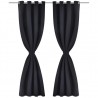 Cortinas blackout 2 pcs com ilhós de metal 135x175 cm preto 2