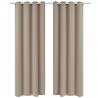 Cortinas opacas 2 piezas con ojales de metal 135x175 cm crema 1