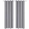 Cortinas opacas 2 piezas con ojales de metal 135x175 cm gris 1