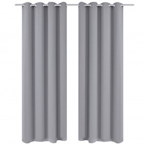 Cortinas blackout com ilhós de metal 270x245 cm cinzento H
