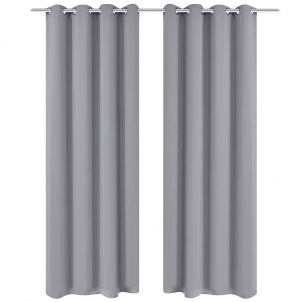 Cortina opaca con ojales de metal 270x245 cm gris M 2