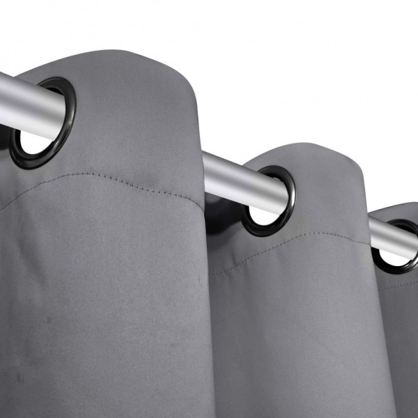 Cortina opaca con ojales de metal 270x245 cm gris M 4