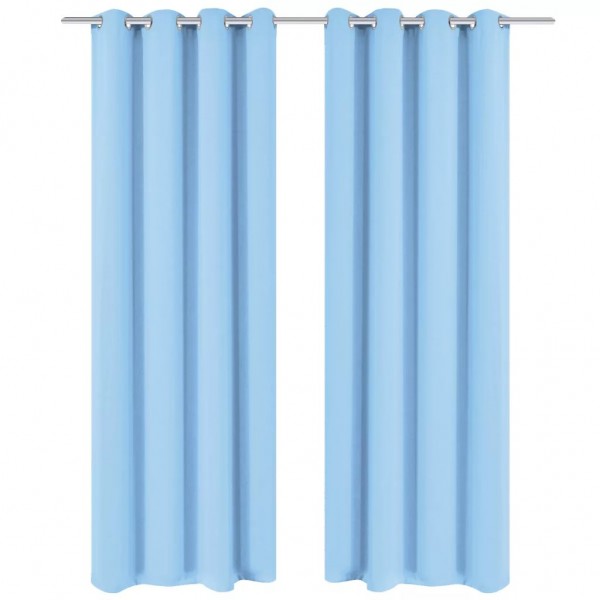 Cortina opaca con ojales de metal 270x245 cm turquesa M 2