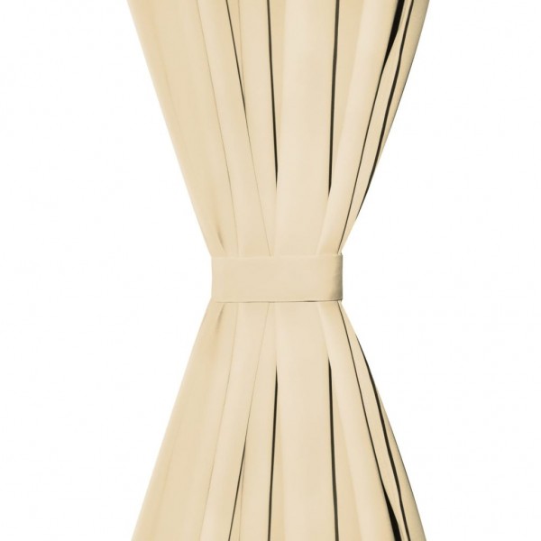 Cortinas de micro-raso con bucles 2 unidades 140x175cm beis M 4