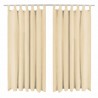 Cortinas de cetim com presilhas 2 pcs 140x225 cm bege 1