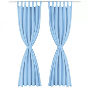 Cortinas de cetim com presilhas 2 pcs 140x175 cm turquesa H