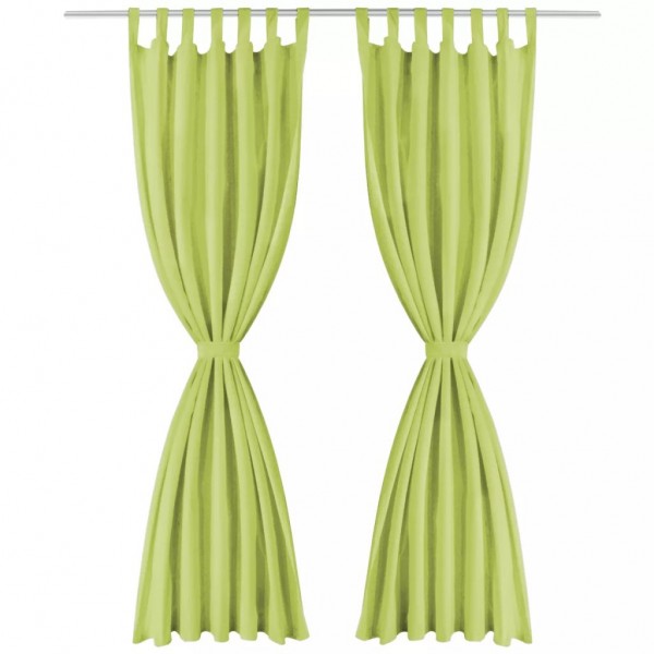 Cortinas de micro-raso con bucles 2 unidades 140x175cm verde M 2