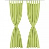 Cortinas de cetim com presilhas 2 pcs 140x175 cm verde 2