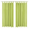 Cortinas de micro-raso con bucles 2 unidades 140x225 cm verde 1