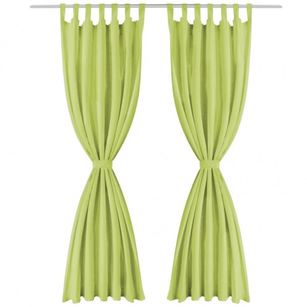 Cortinas de micro-raso con bucles 2 unidades 140x225 cm verde M 2