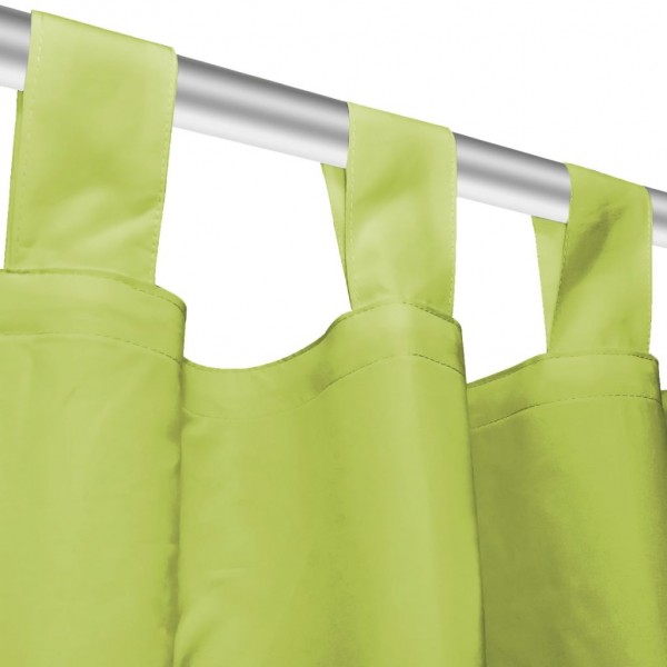 Cortinas de cetim com presilhas 2 pcs 140x225 cm verde M 3