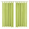Cortinas de micro-raso con bucles 2 unidades 140x245 cm verde 1