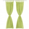 Cortinas de micro-raso con bucles 2 unidades 140x245 cm verde 2