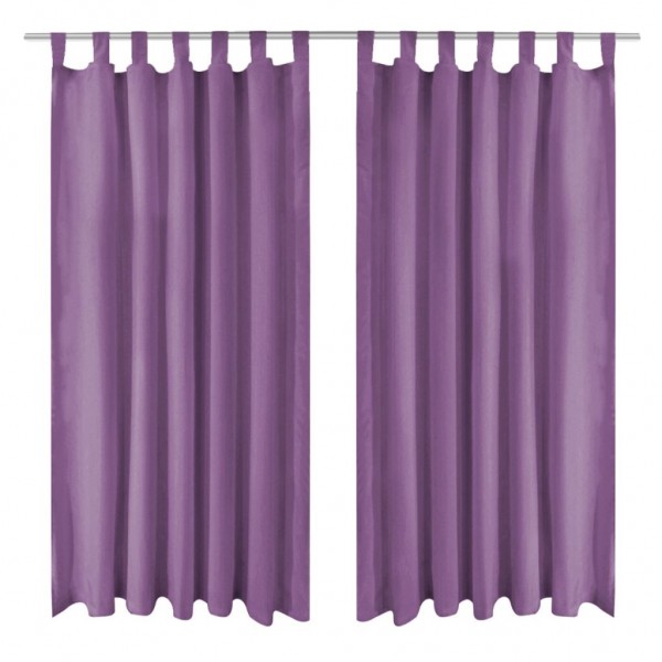 Cortinas de micro-raso con bucles 2 unidades 140x225 cm lila D