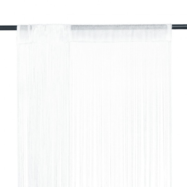 Cortinas de flecos 2 piezas 140x250 cm blancas D