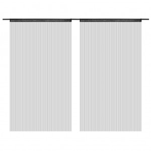 Cortinas de fios 2 pcs 140x250 cm preto H