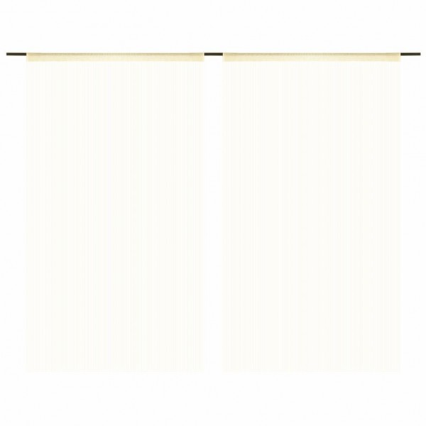 Cortinas de fios 2 pcs 100x250 cm creme M 2