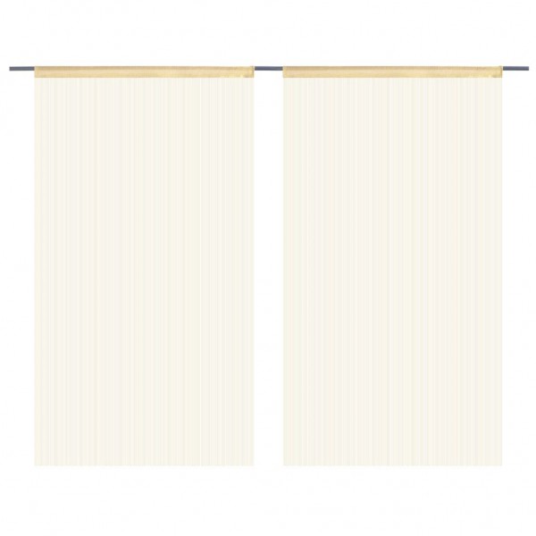 Cortinas de fios 2 pcs 140x250 cm bege M 2