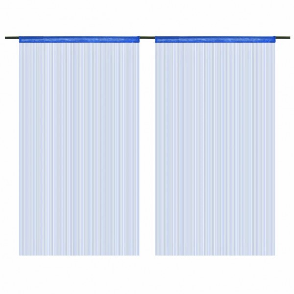 Cortinas de fios 2 pcs 100x250 cm azul M 2