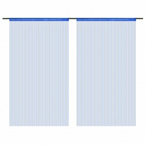 Cortinas de fios 2 pcs 140x250 cm azul H