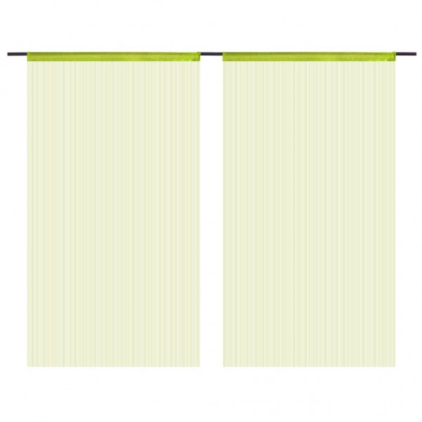Cortinas de flecos 2 piezas 100x250 cm verde M 2